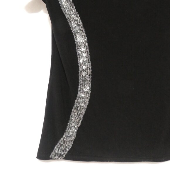 Black Off-Shoulder Top with Silver Detailing | small | Open Shoulders - Picture 6 of 15